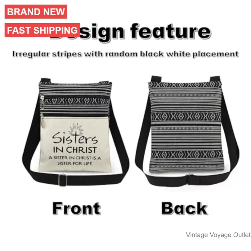 Adjustable Crossbody Bag with Dual Compartments, Lightweight Polyester